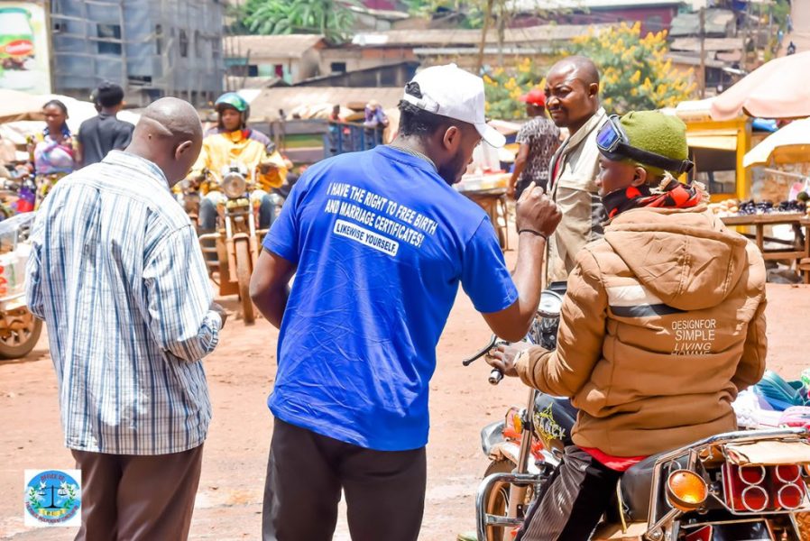 PIC Caravan agent on a Campaign to Promote the Free Establishment of Civil Status Documents